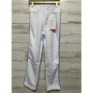 Marucci Baseball Pants Youth Medium White Blue Piping Excel Tapered Fit NWT